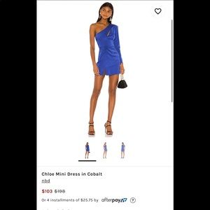 Revolve NBD Chloe Mini Dress in Cobalt